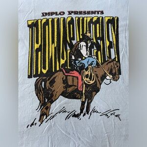 DJ Producer Diplo Thomas Wesley Light Blue Cowboy Cotton Shirt